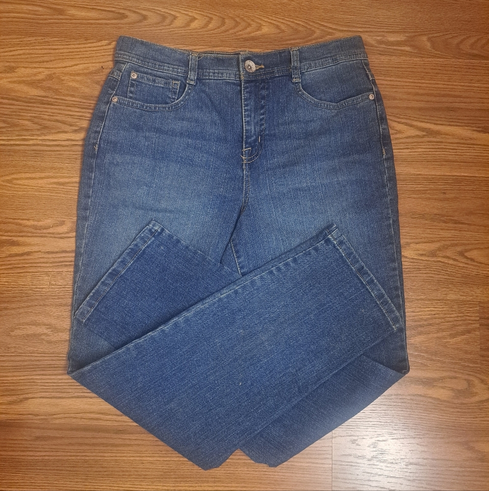 Style&Co. Tummy Control Straight Leg Jeans Women's Sz 8 Short Medium Wash Denim
